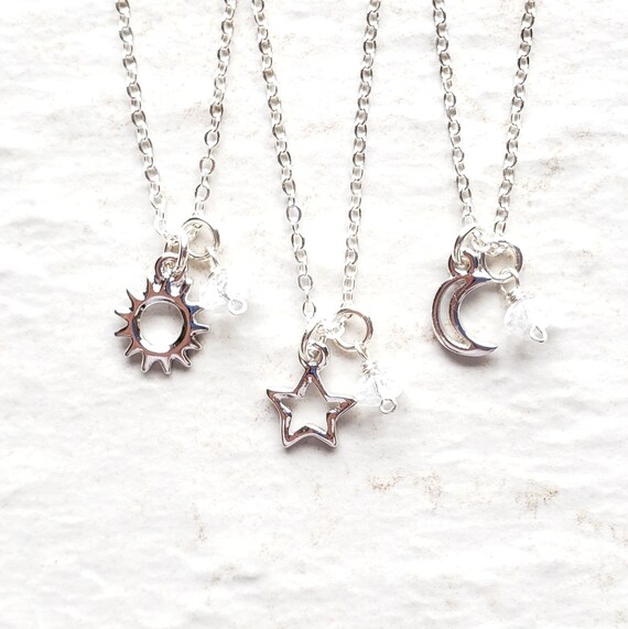 Best friend necklaces for 3 sterling silver sale