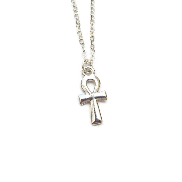 Egyptian jewelry silver ankh necklace egyptian necklace egyptian symbol religious symbol mythology hieroglyph