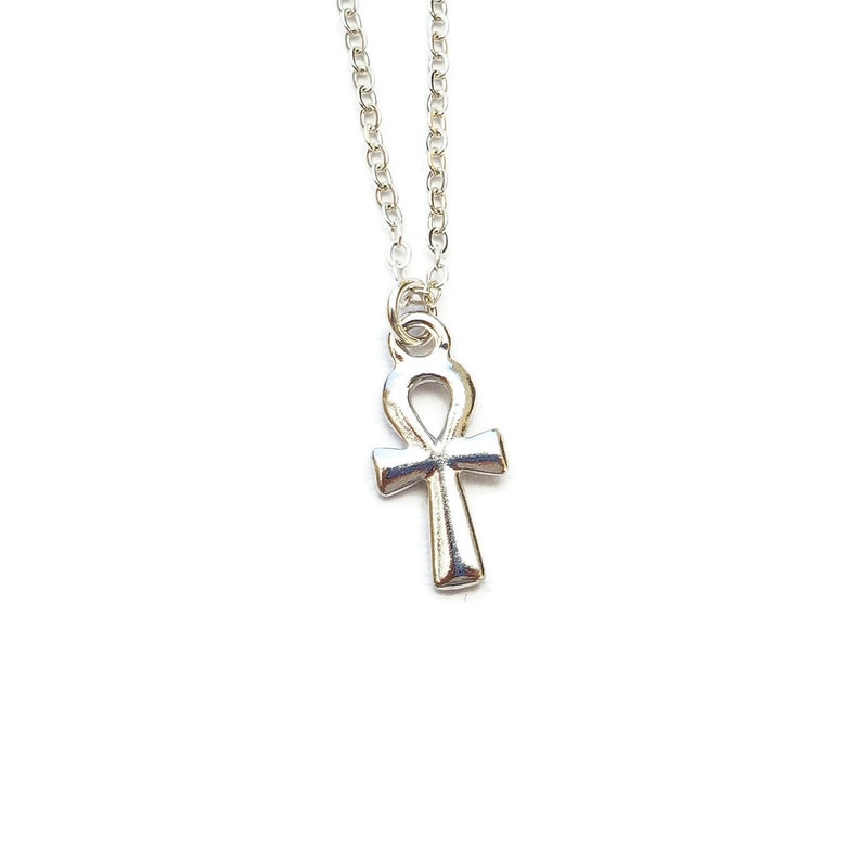 Egyptian jewelry silver ankh necklace egyptian necklace egyptian symbol religious symbol mythology hieroglyph image 1