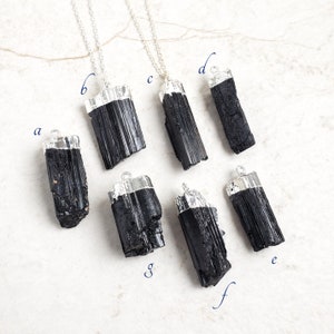 Tourmaline necklace silver dipped raw black tourmaline necklace sterling silver necklace mineral specimen image 4