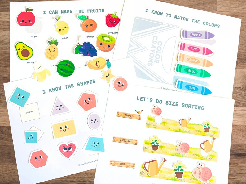 Toddler Busy Book | Preschool Learning Binder, Printable Quiet Book for ...