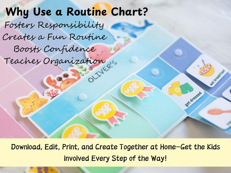 Kids Routine Flip Chart - Printable Chore Chart for Toddlers ...