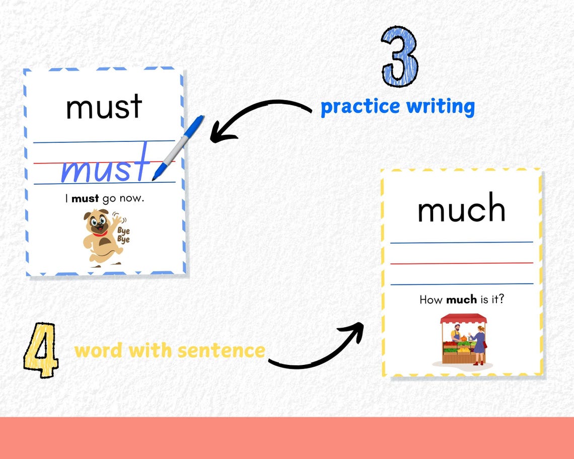 Printable Sight Words Flash Cards for Kids | 128 Dolch & Fry Words ...