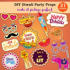 DIY Paper Craft: Diwali Party Decorations Printables, Fun Kids Activities, Digital Downloads, Diwali Props for Celebrations
