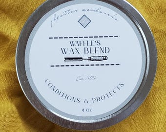 Waffle's Wax Blend - Beeswax Wood Conditioner: Food-Grade Mineral Oil, Handmade in Small-Batches, Wood Protection
