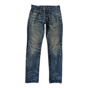 Vintage 90s Abercrombie Blue Denim Clawmark Distressed Jeans Size 30&quot;