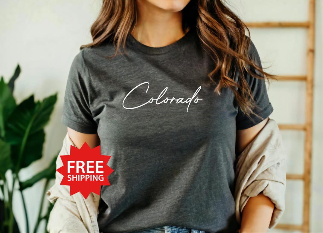 Colorado T-shirt, Cursive Script, Unisex Crewneck Tee - Etsy