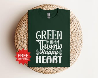 Green Thumb Happy Heart T-Shirt, Unisex Gardening Shirt