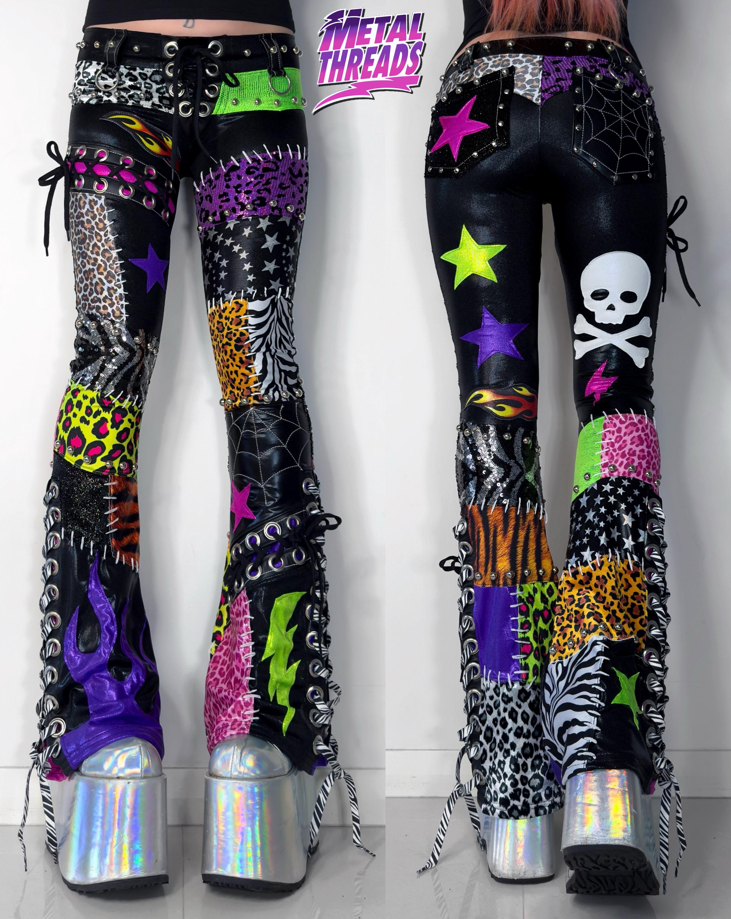 leopard lace up flared pants 00s お兄系 Leopard Lace up Pants - Etsy