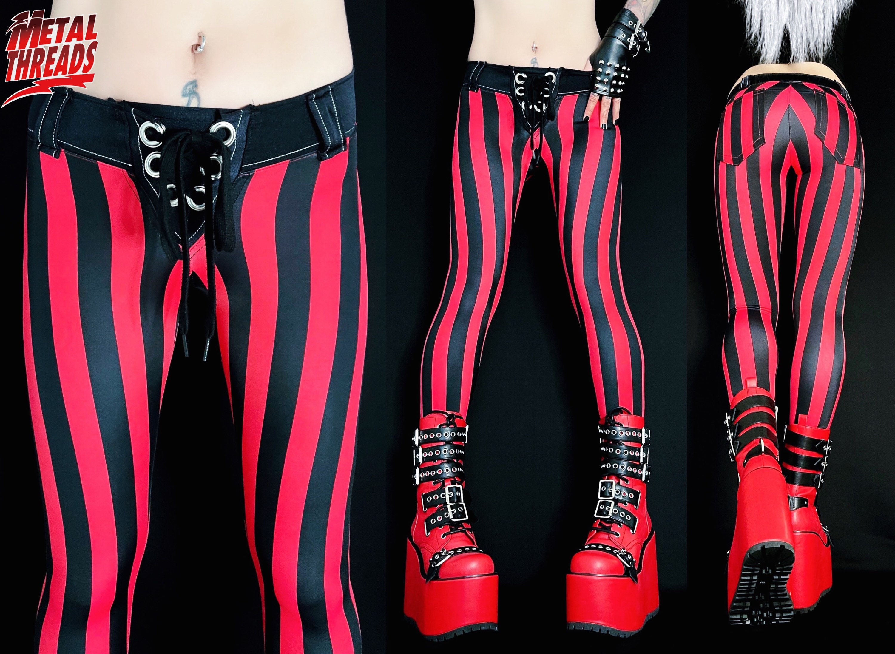 Metal Threads Space Rock Custom Made to Order Pants Red and Black