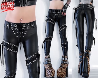 Metal Threads Rock 'N' Roll Outlaw Custom Lace up Pants Black