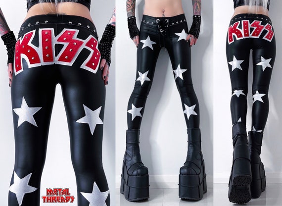 Metal Threads KISS Starchild Custom Studded Pants Paul Stanley Black  Leather Star Spandex Made to Order Leggings 70s Rock Costume Clothing -   Canada