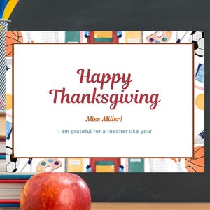 Lehrer Wertschätzung Herbst Thanksgiving Brief
