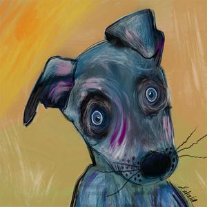 Whimsical Dog Portrait Print: Colorful Pup Art, Pet Lover Gift