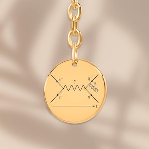 Feynman Diagram Keychain – Quantum Physics Gift for University Nerds, Science Students, and Professors