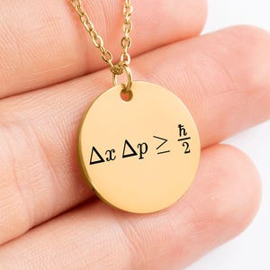 Heisenberg Uncertainty Principle Necklace – Quantum Physics Jewelry Gift for Physicists, Professors, University Students and Nerds