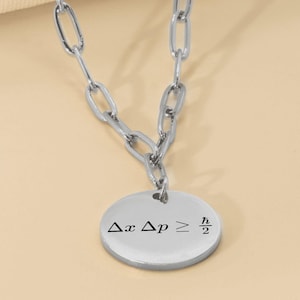 Heisenberg Uncertainty Principle Paperclip Necklace – Quantum Physics Jewelry for Physicists, Students, and Physics Geeks