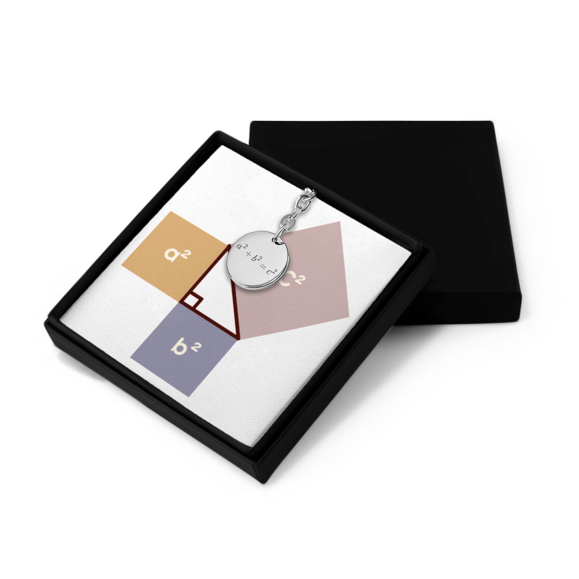 Pythagorean Theorem Keychain • Pythagoras Math Coin Keyring • A2 + B2 ...