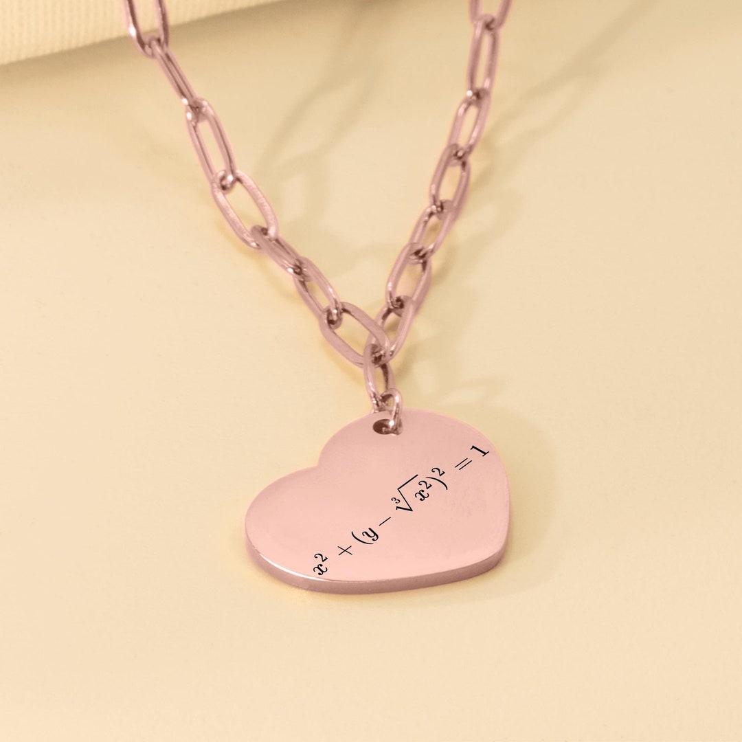 Heart Equation Necklace, Math Valentine's Day Gift for Boyfriend or ...