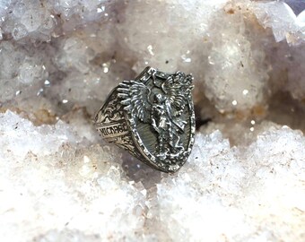 Handmade Sterling Silver St. Michael Ring – Cast in My Home Workshop | Deus Ex Labs