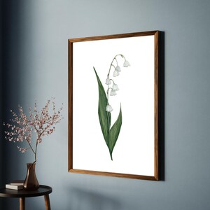 Lily of the Valley Print — Gouache Lily of the Valley Flower Digital Download