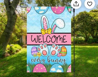 Garden flag, Easter, happy Easter, double sided