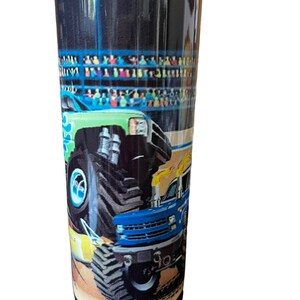 Monster truck Tumbler, monster truck, trucks, gift, 20 oz, lid, straw, gift box