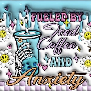 Coffee loversTumbler, anxiety, humorous, 20 oz, insulated, comes with lid, straw, gift box