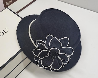 3952 Elegant Lace Beret Hat With Floral Embroidery, Rhinestone Accents, Black rhinestone beret - TikTok Shop main image 4