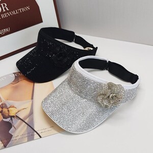Crystal Rhinestone Womens Visors - Etsy display picture 3