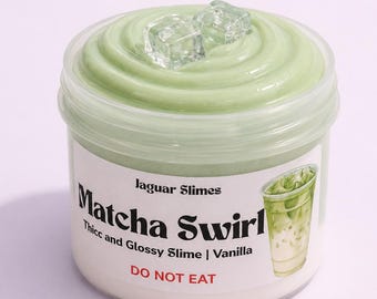 Matcha Swirl - Thicc and Glossy Slime | Thick and Glossy Slime | Loud Pop Shiny Slime | Slime UK