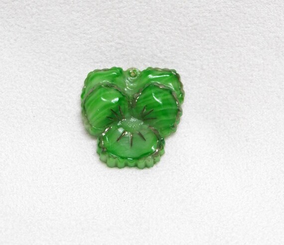 Vintage Slag Glass Pansy Charm