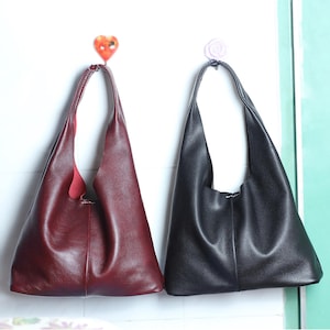 Leder Umhängetasche, Arbeitstasche, Slouchy Hobo Tasche, Burgunder Handtasche, Ledereinkaufstasche, Hochzeitstasche, Geschenk für sie