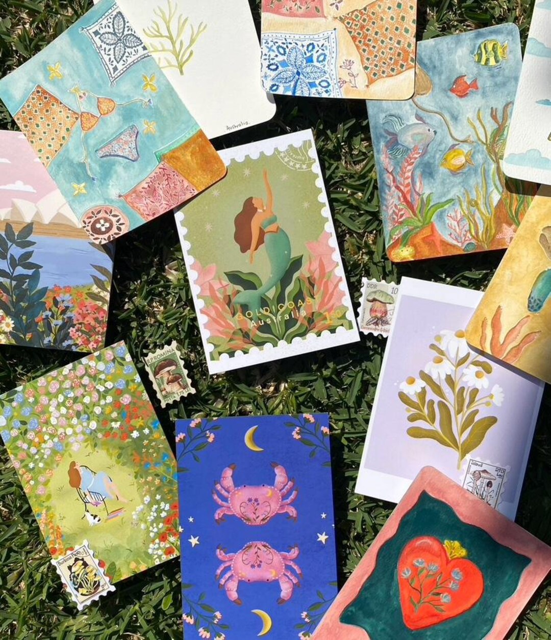 Handmade Watercolor Postcards: Mini Art - [choose Your Design] - Etsy