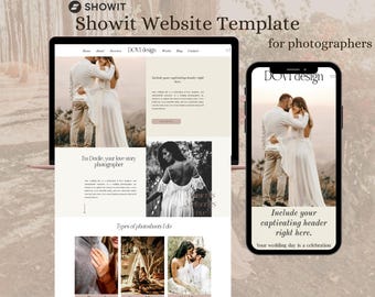 Ivory Showit Website Template: Wedding Photography Portfolio (Digital Download)