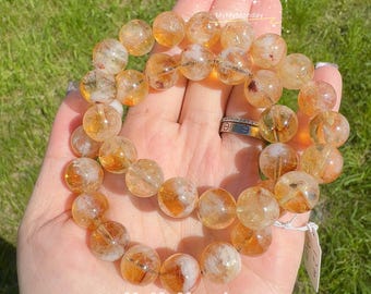Yellow Crystal Citrine Bracelet 12mm
