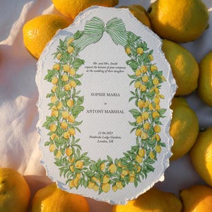 Toskana Zitrone Hochzeitseinladung Clipart Set, Zitrusfrüchte Rahmen PNG, Italienische Aquarell Hochzeitseinladung, Sommer Brautdusche Digitaler Download