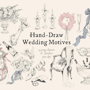 Imágenes prediseñadas de boda dibujadas a mano, monogramas de boda, marcos victorianos, ilustración de boda dibujada a mano, marco de la reina Victoria, estilo francés