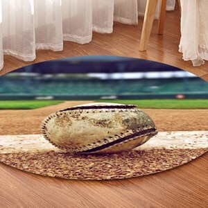 Baseball on the grass,baseball ball,Baseball competıtıon,basabell themed rug,bamboo rug,baseball memory,living room rug,area rug