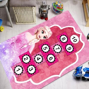Hopscotch Kinderspielmatte, Zahlen lernen Kindermatte, Kinderzimmerteppich, Bunte Aktivitätsteppiche, Kindergeschenk, Kinderpädagogik