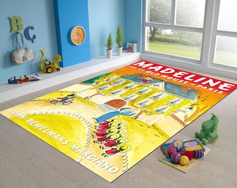 Madeline in Paris Rug: Washable Kids Room Decor, Story Art
