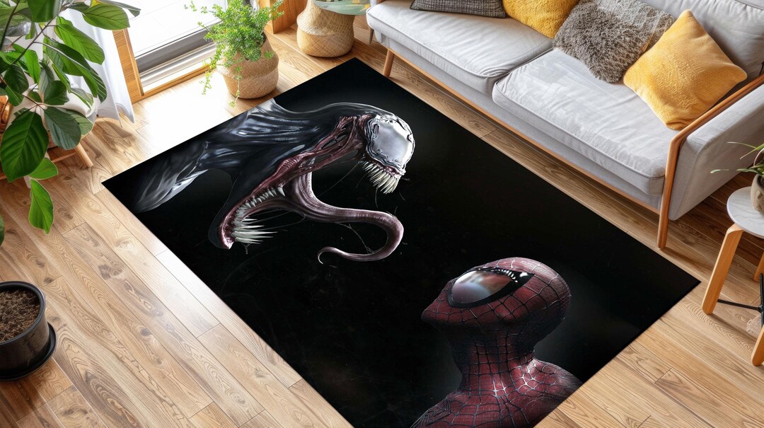 Spiderman Vs Venom Rug: Graffiti Style Bamboo Kids Room Decor - Etsy