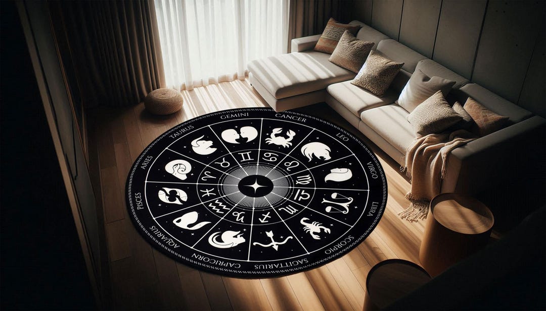 Astrology Rug: Sun & Moon Horoscope Design - Personalized Room Decor - Etsy