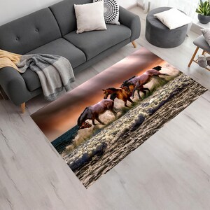 Running White Australian Horses, Themed Rug,cool Rug,running Horses ...