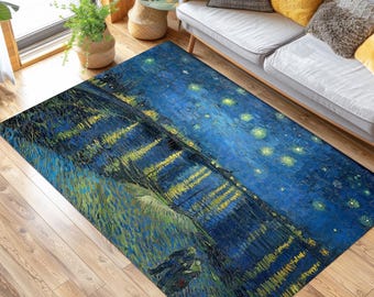 Van Gogh Stjärnklar natt över Rhône-matta: Modern konstdekor