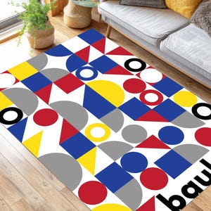 Bauhaus, Bauhaus Rug, Bauhaus Rug, Abstract Geometric Pattern Rug, Minimalist Home Style, Living Room, Bathroom Area Rug,Gift Rug,Office Rug