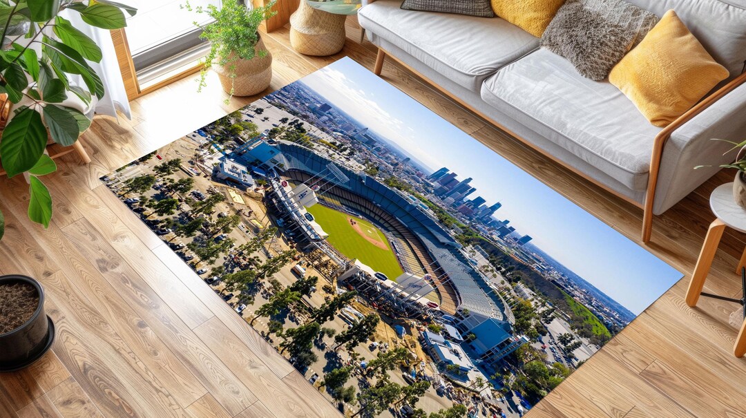 Dodger Rug Dodger Stadium Bamboo Rug: Los Angeles Aerial View - Etsy