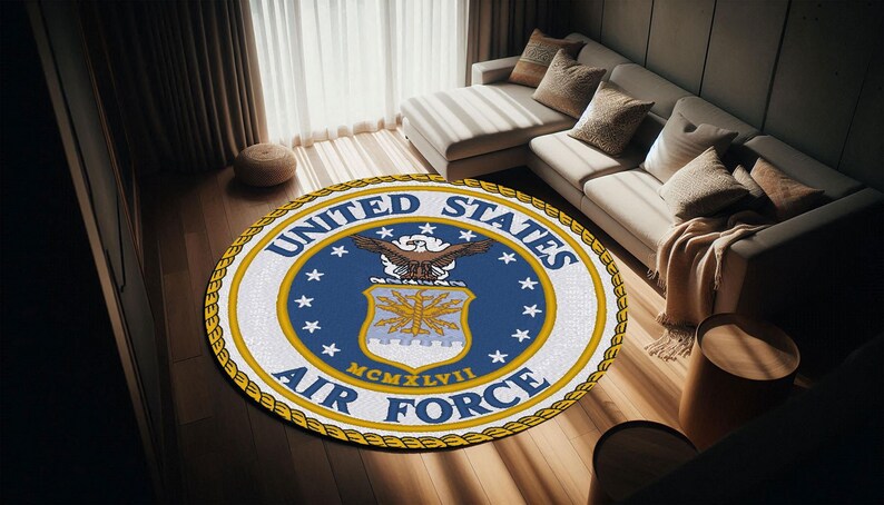 Usaf Rug Air Force Emblem Rug: US Military Logo, Office Decors - Etsy