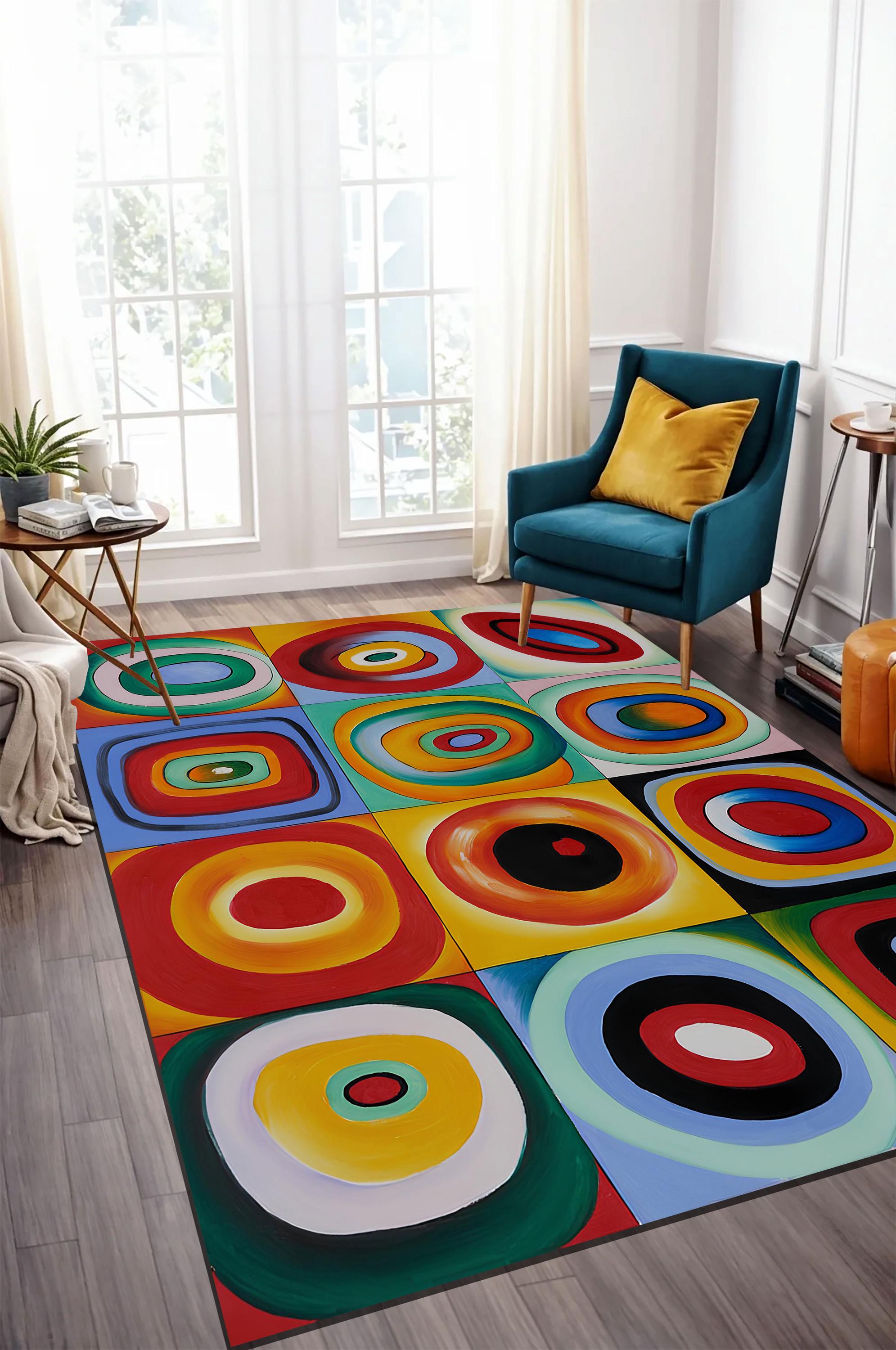 Study Rugs Kandinsky Color Study Rug: Abstract Art Bamboo Area Rug - Etsy