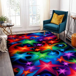 Star Rug: Modern Bamboo Area Rug, Arcade Decor